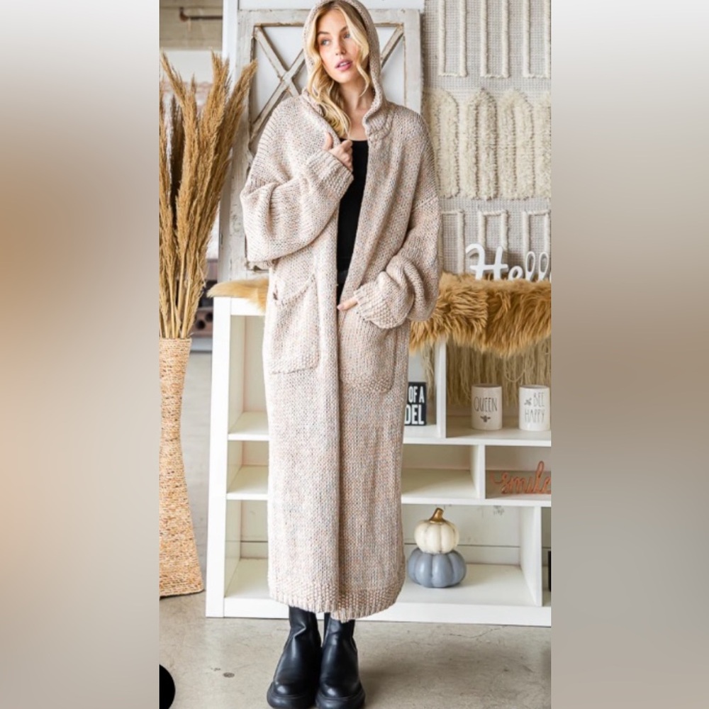 Oli & Hali Cream Long warm Cardigan Sweater